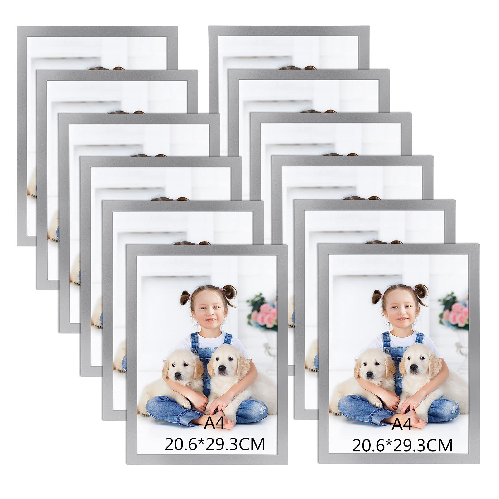 rlavbl-magnetrahmen-a4-silber-12er-set-selbstklebend-pvc image 1