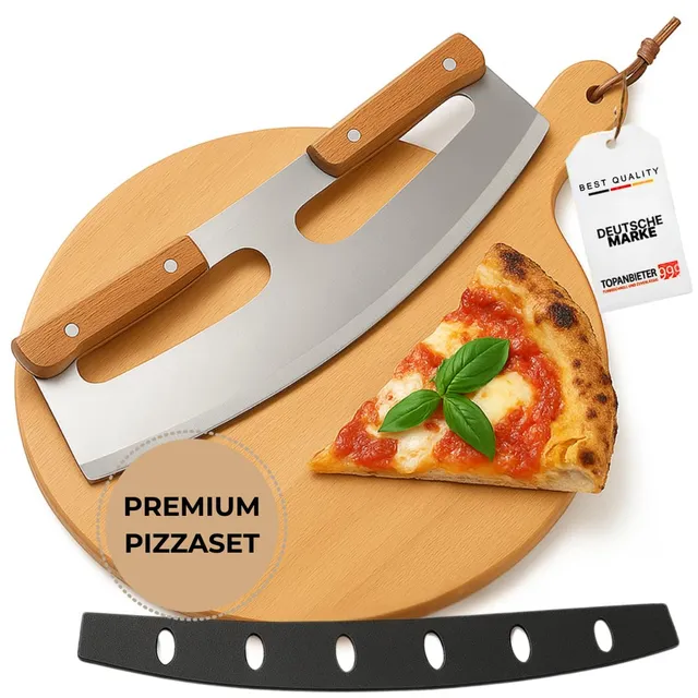 topanbieter999-pizzaschneider-pizzabrett-set-buche-31-5cm image 1