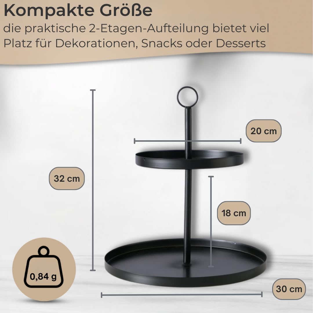 topanbieter999-etagere-2-etagen-schwarz-eisen-30-20-cm image 2