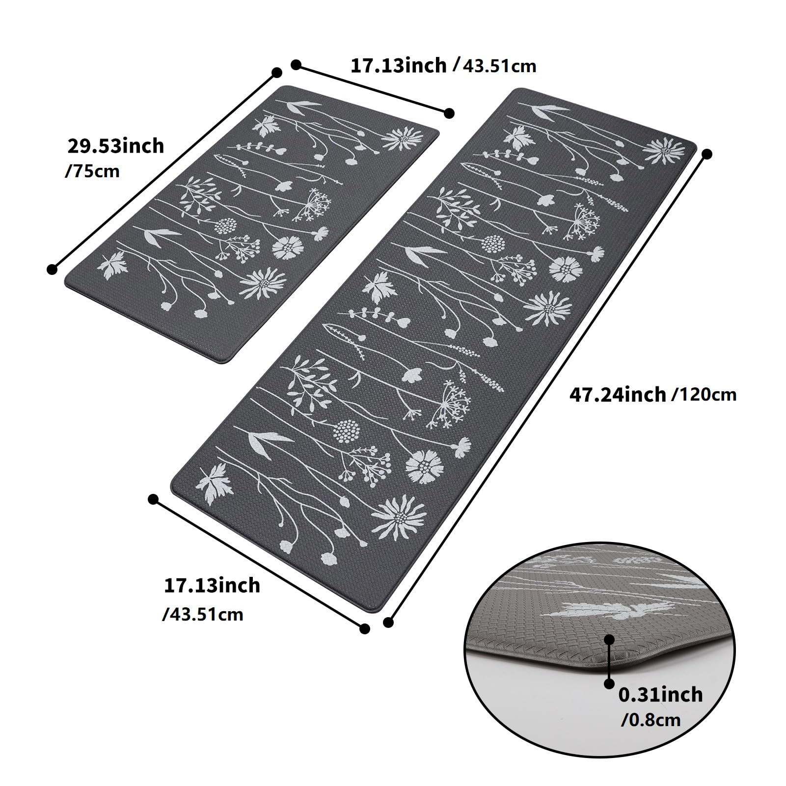 rlavbl-k-chenteppich-grauwei-2er-set-pvc-43x120-43x75 image 3