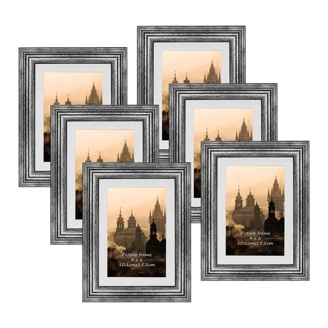 rlavbl-bilderrahmen-10x15-silber-6er-set-passepartout image 1
