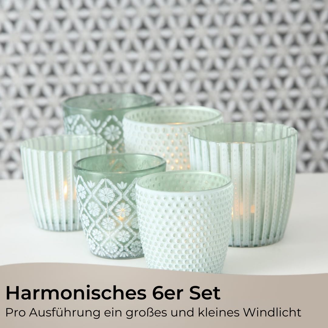 topanbieter999-home-living-teelichthalter-6er-set-gr-n-wei-glas image 4