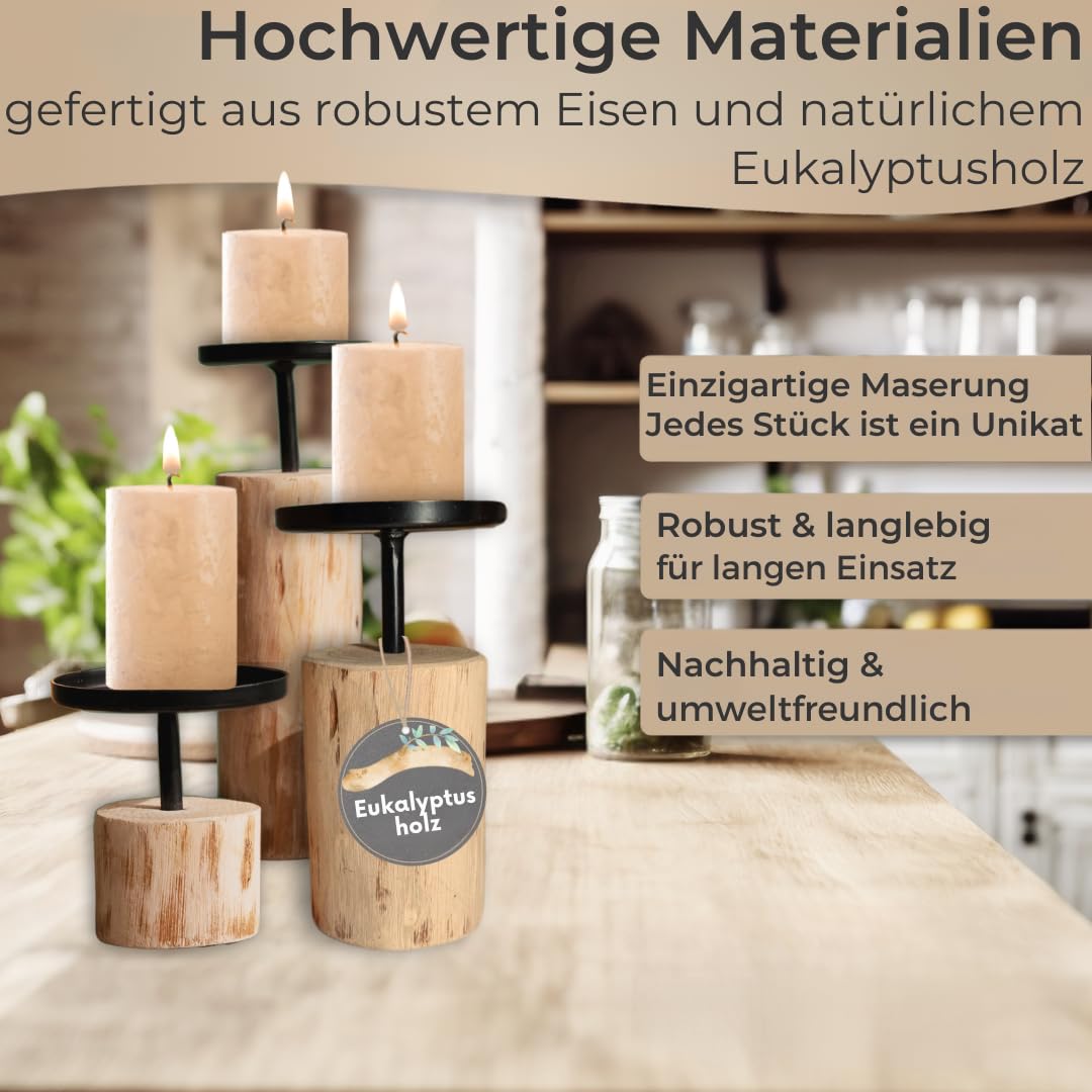 topanbieter999-kerzenst-nder-3er-set-holz-metall-8-22cm image 2