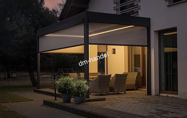 dm-handel-pergola-sb-400-7x3-5m-lamellendach-freistehend-wand image 1